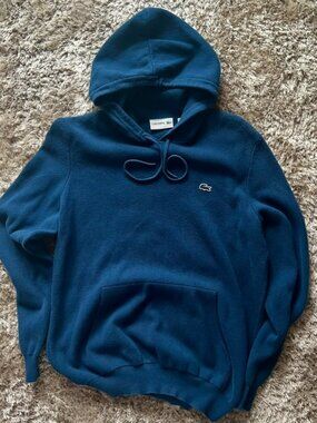 Lacoste Mens Milano Stitch Hoodie Cotton Sweater Kangaroo Pockets Men's Large